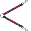 Dog Leash Splitter - Stars & Stripes2 Blue/White/Pink