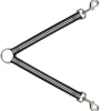 Dog Leash Splitter - Striped Black/Gray/White