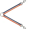Dog Leash Splitter - Stripe Navy/White/Orange