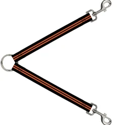 Dog Leash Splitter - Stripe Black/Orange