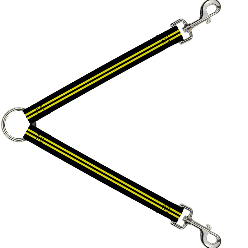Dog Leash Splitter - Stripe Black/Yellow