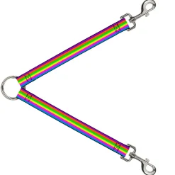 Dog Leash Splitter - Stripes Purple/Orange/Green/Yellow/Pink/Blue