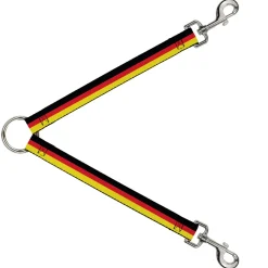 Dog Leash Splitter - Stripes Black/Red/Yellow