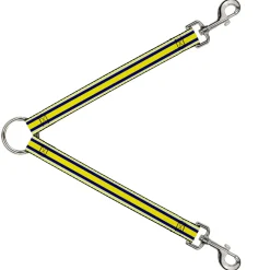 Dog Leash Splitter - Stripes Light Yellow/Navy/Yellow