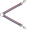 Dog Leash Splitter - Stripes Red/White/Blue