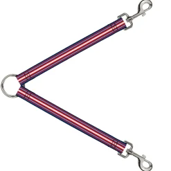 Dog Leash Splitter - Striped Blue/Red/White