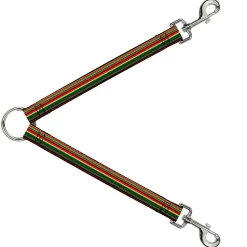 Dog Leash Splitter - Stripe Transitions Black/Red/Green/Yellow