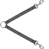 Dog Leash Splitter - Succulents Stacked Green/Pink/Orange