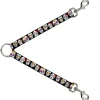 Dog Leash Splitter - Sugar Skull Outline Black/Multi Color