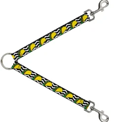 Dog Leash Splitter - Taco/Chevron Black/White