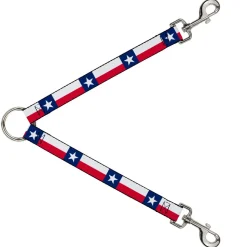 Dog Leash Splitter - Texas Flag Continuous Repeat