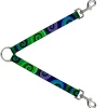 Dog Leash Splitter - Tie Dye Swirl Green/Blue/Purple
