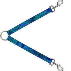 Dog Leash Splitter - Tie Dye Green/Blue/Purple