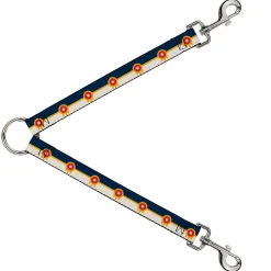 Dog Leash Splitter - Tulsa Oklahoma City Flag Navy Blue Gold Red Beige
