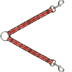 Dog Leash Splitter - United Kingdom Flag Continuous Vintage
