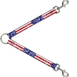 Dog Leash Splitter - United States Flags Weathered