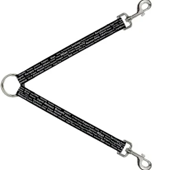 Dog Leash Splitter - Verbiage Destination Cities Black/White