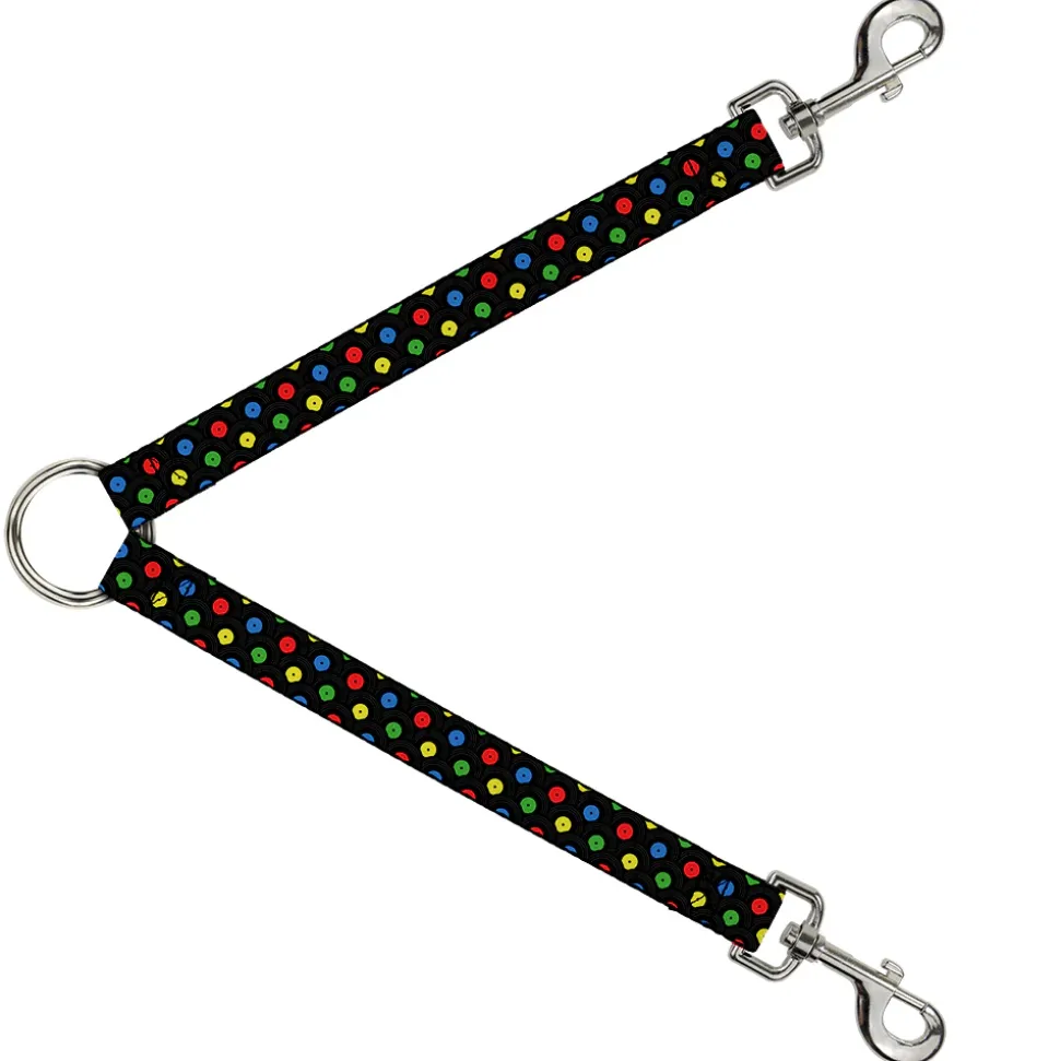 Dog Leash Splitter - Vinyl Records Stacked Black/Gray/Multi Color