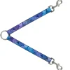 Dog Leash Splitter - Vivid Floral Collage3 Blues/Purples