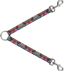 Dog Leash Splitter - Vivid Butterfly Garden