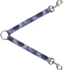 Dog Leash Splitter - Vivid Floral Collage2 Blues