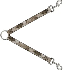 Dog Leash Splitter - Vivid Floral Collage2 Sepia