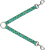 Dog Leash Splitter - Vivid Pineapples Scattered Blue