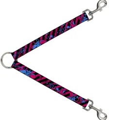 Dog Leash Splitter - Voodoo Black/Pink/Blue