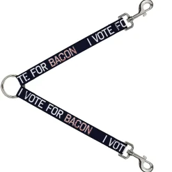 Dog Leash Splitter - VOTE FOR BACON Black/White/Bacon