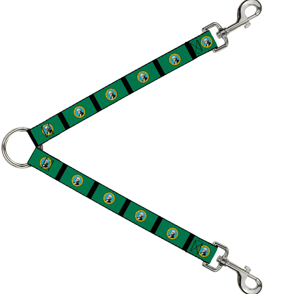 Dog Leash Splitter - Washington Flags/Black