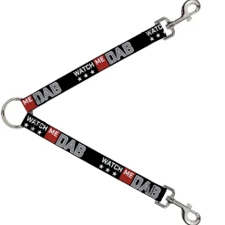 Dog Leash Splitter - WATCH ME DAB/Stars Black/Red/White/Crackle Gray