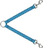 Dog Leash Splitter - Wire Grid Baby Blue Black/White