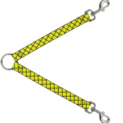 Dog Leash Splitter - Wire Grid Yellow/Black/Gray