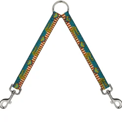 Dog Leash Splitter - WONDER WOMAN/Logo Americana Red/White/Blue/Yellow