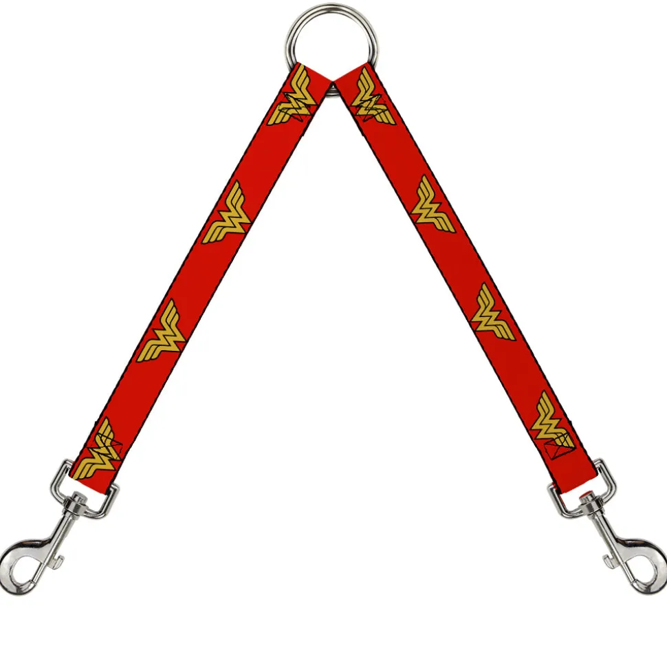 Dog Leash Splitter - Wonder Woman Logo Red
