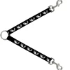 Dog Leash Splitter - Yin Yang w/Wings Black/White