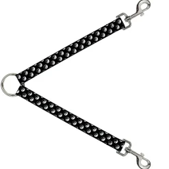 Dog Leash Splitter - Yin Yang Monogram Black/White