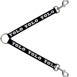 Dog Leash Splitter - YOLO Bold Black/White