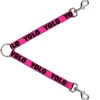 Dog Leash Splitter - YOLO Pink/Black