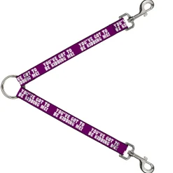 Dog Leash Splitter - YOU'VE GOT TO BE KIDDING ME! Purple/White
