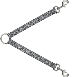 Dog Leash Splitter - Zebra 2 White