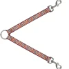 Dog Leash Splitter - Zig Zag Doodle Red/Tan/Blues/Orange