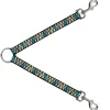 Dog Leash Splitter - Zig Zag Doodle Black/Cream/Blues
