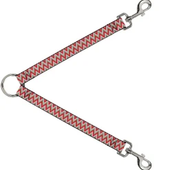 Dog Leash Splitter - Zig Zag White/Tan/Gray/Red