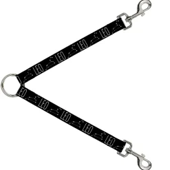 Dog Leash Splitter - Zodiac LEO/Constellation Black/White