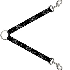 Dog Leash Splitter - Zodiac TAURUS/Constellation Black/White