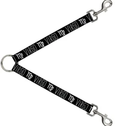 Dog Leash Splitter - Zodiac VIRGO/Symbol Black/White