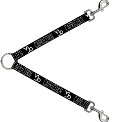 Dog Leash Splitter - Zodiac CAPRICORN/Symbol Black/White