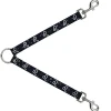 Dog Leash Splitter - Zodiac Leo Symbol/Constellations Black/White