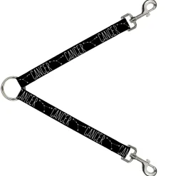 Dog Leash Splitter - Zodiac CANCER/Constellation Black/White